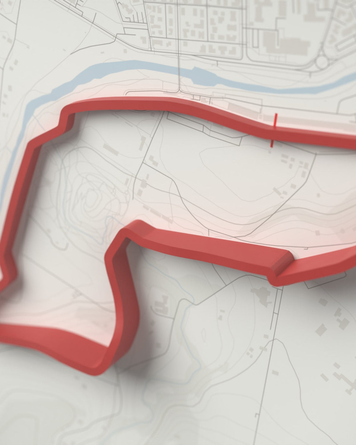 Imola 3D circuit frame, white frame, detail of the raised track