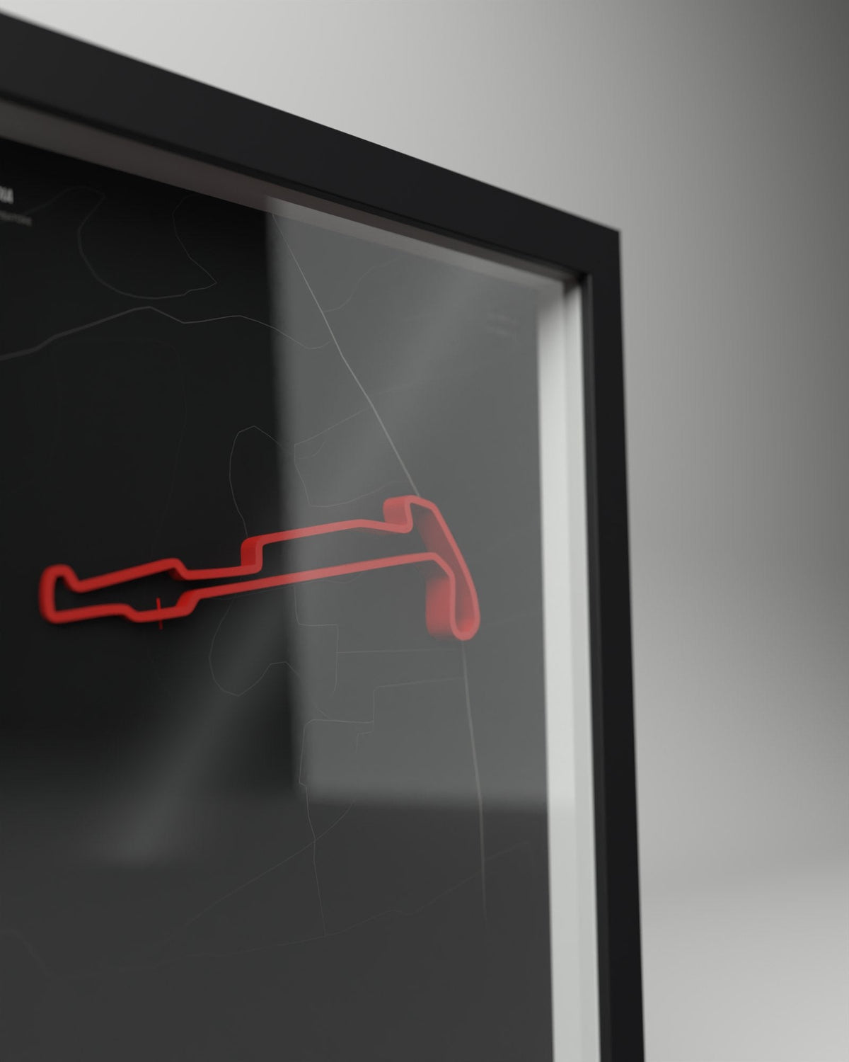 Kari Motor Speedway 3D circuit frame, black frame, close-up of the raised track
