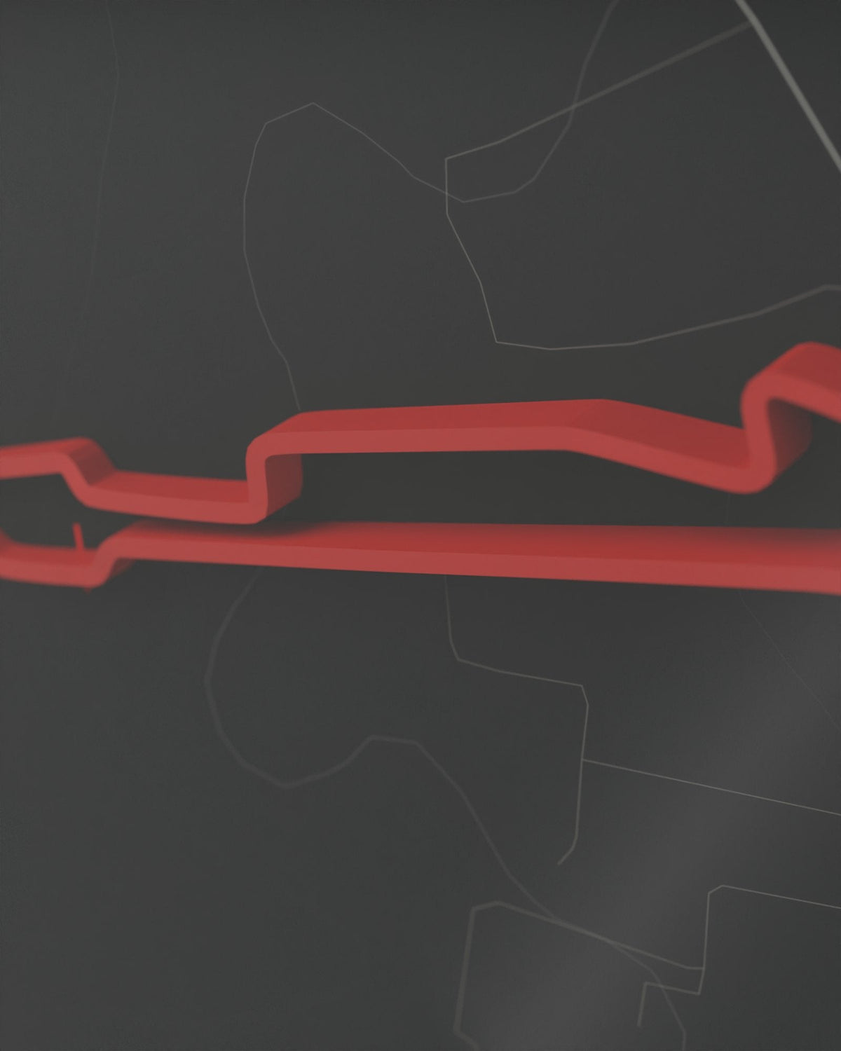 Kari Motor Speedway 3D circuit frame, black frame, detail of the raised track