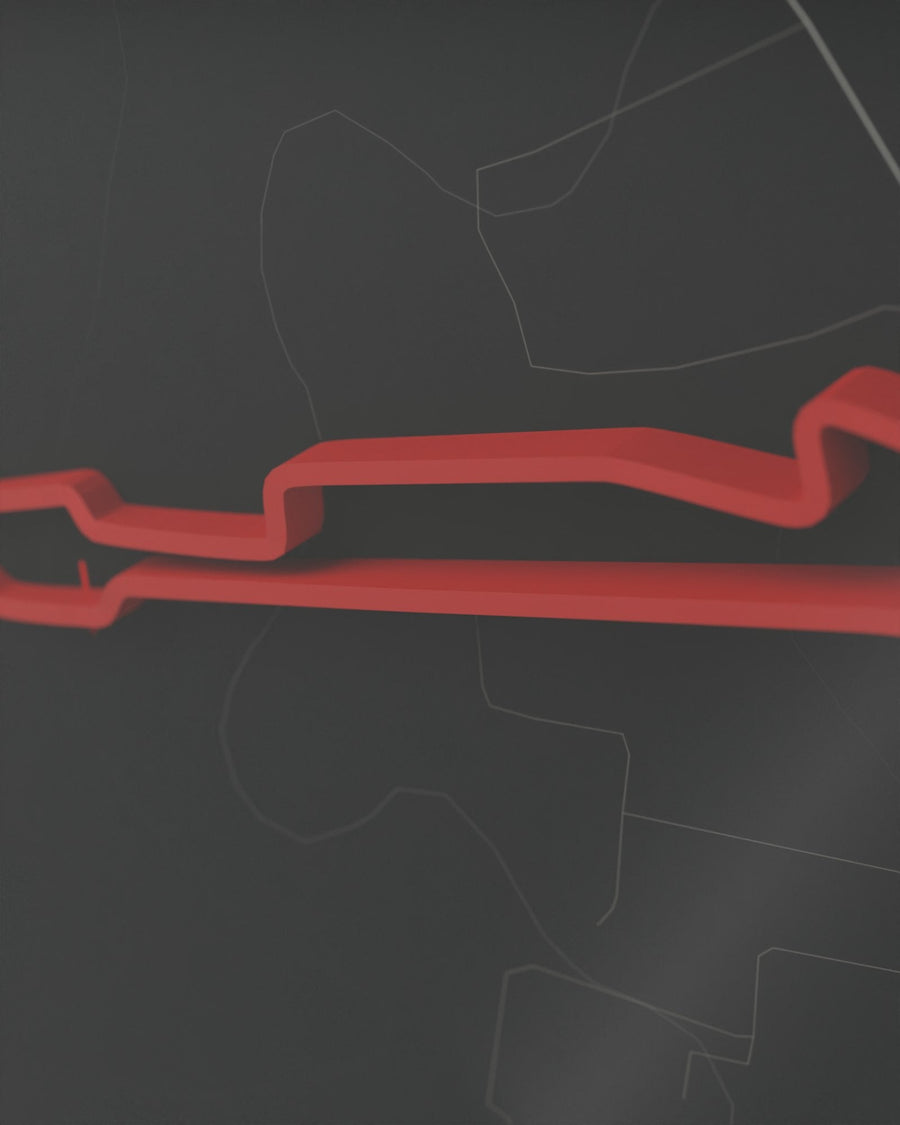 Kari Motor Speedway 3D circuit frame, black frame, detail of the raised track