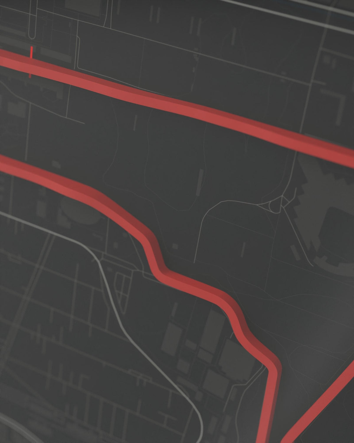 Mexico City 3D circuit frame, black frame, detail of the raised track