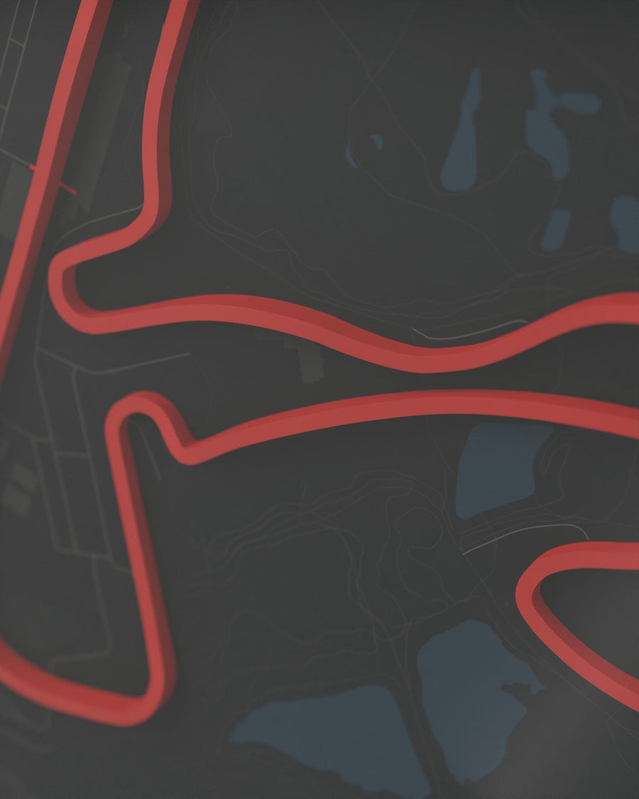 Zandvoort 3D circuit frame, black frame, detail of the raised track
