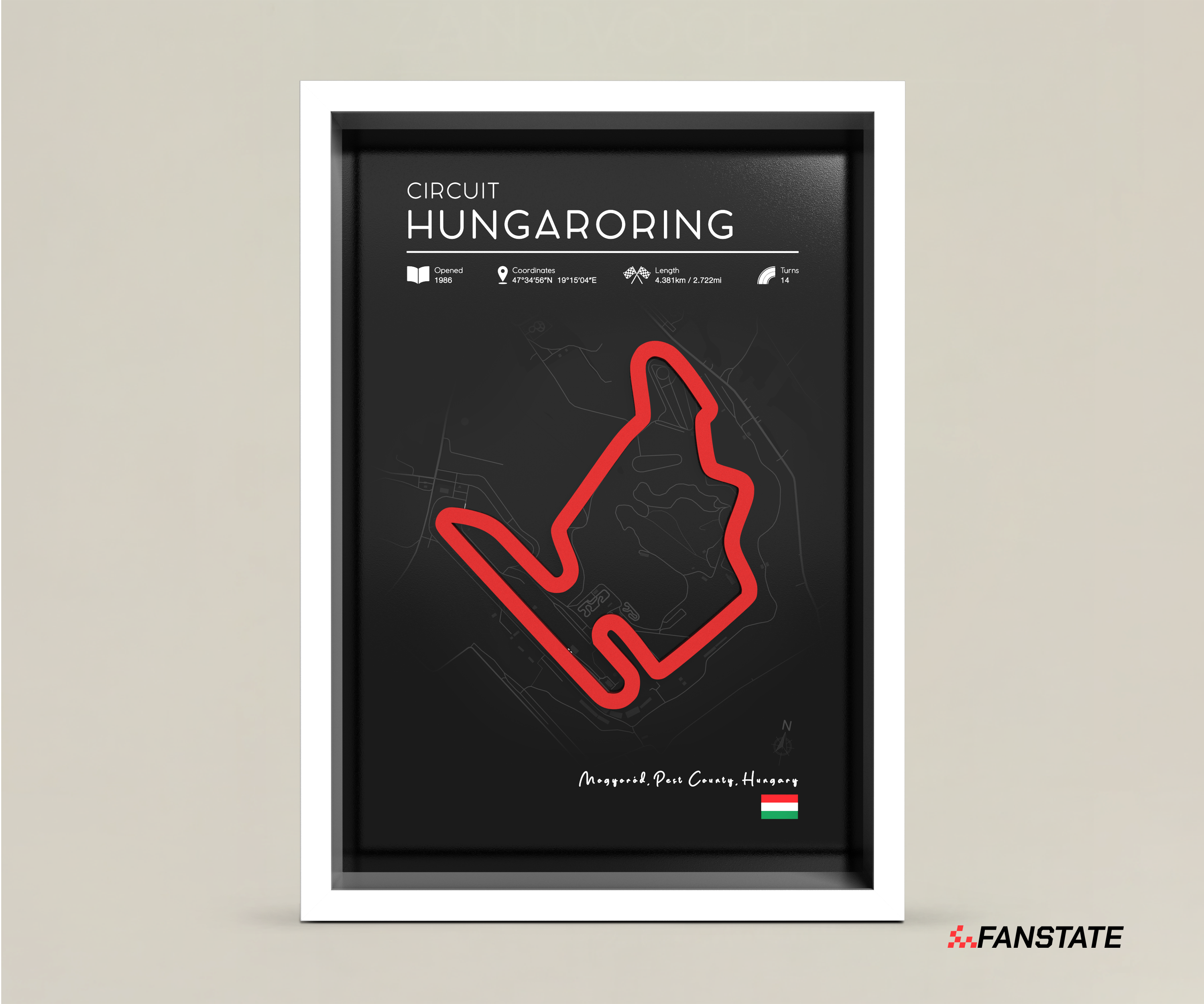 Hungaroring - Framed 3D Track