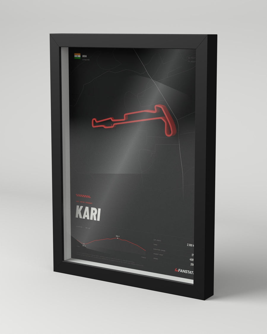 Kari Motor Speedway 3D circuit frame, black frame, three-quarter view
