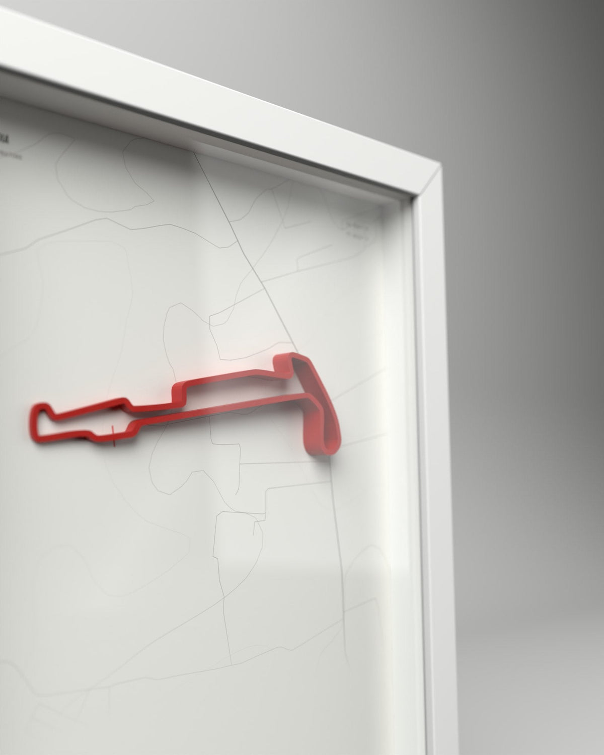Kari Motor Speedway 3D circuit frame, white frame, close-up of the raised track