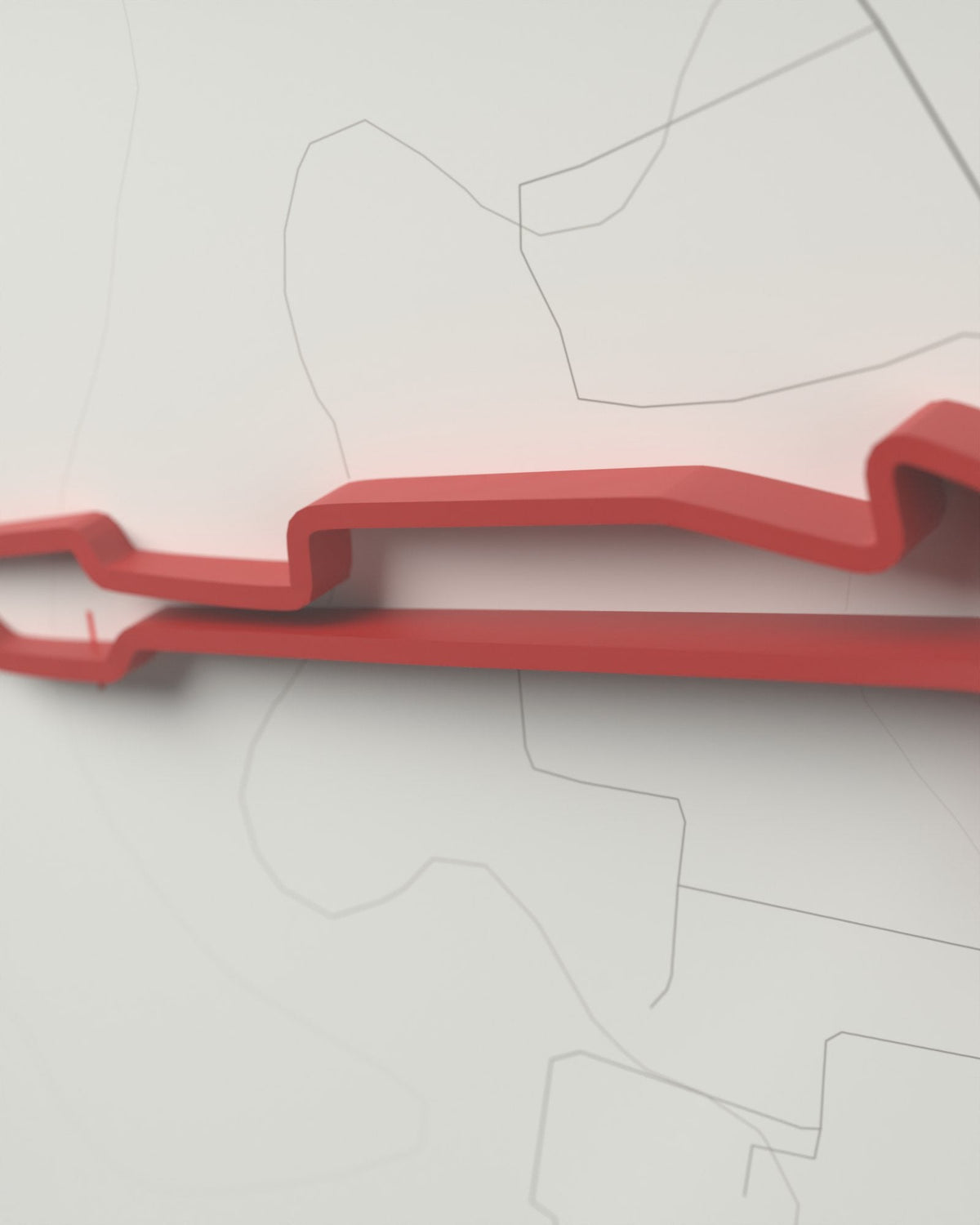 Kari Motor Speedway 3D circuit frame, white frame, detail of the raised track
