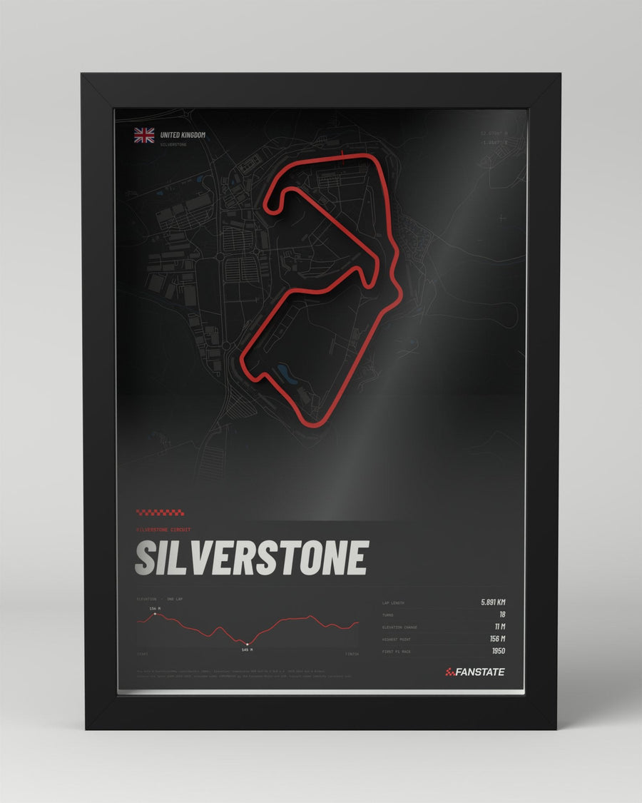 Silverstone 3D circuit frame, black frame, front view