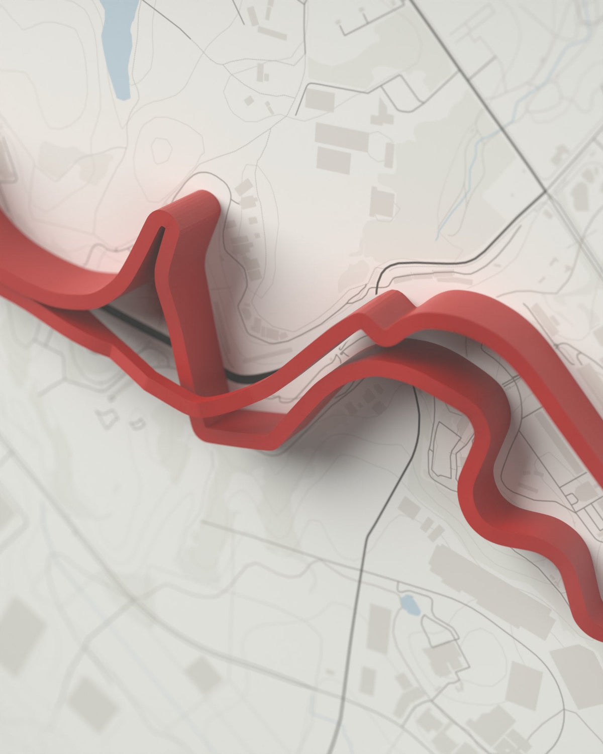 Suzuka 3D circuit frame, white frame, detail of the raised track