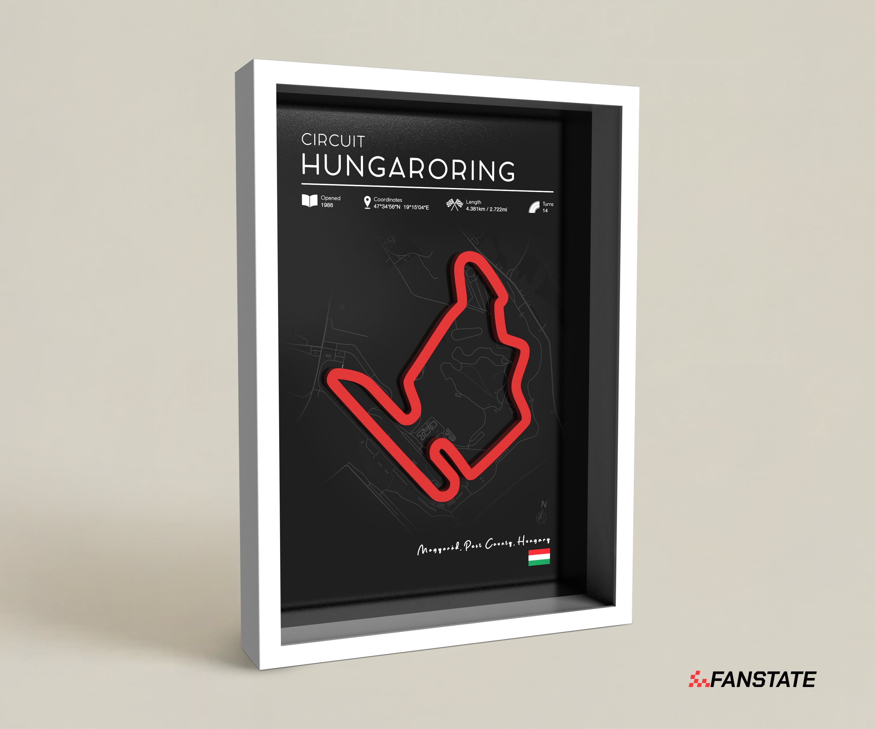 Hungaroring - Framed 3D Track