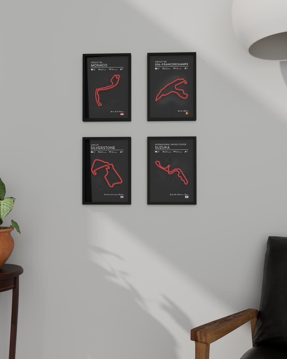 Four Fanstate frames as a gallery wall